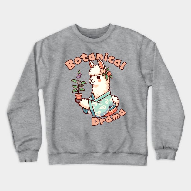 Llama Botanist Crewneck Sweatshirt by Japanese Fever